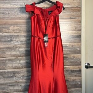 Clarisse | Dresses | Clarisse Red Satin Mermaid Formal Dress Style 344 Nwt  | Poshmark